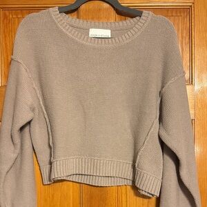 Women's Stone colored Cotton Sweater